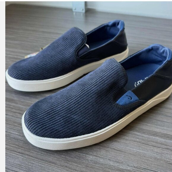 OluKai Lae‘ahi Kapa Slip-On Corduroy Leather Sneakers Loafers Men' Size 8 $120 - Picture 5 of 9